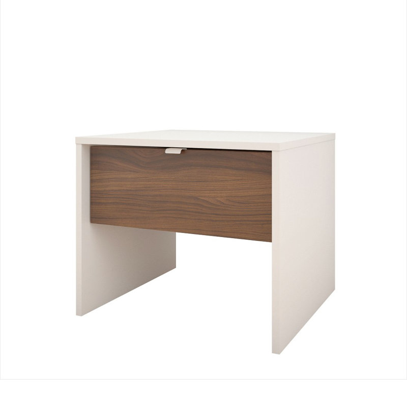 Keiffer 19.75'' W Nightstand, White/Walnut