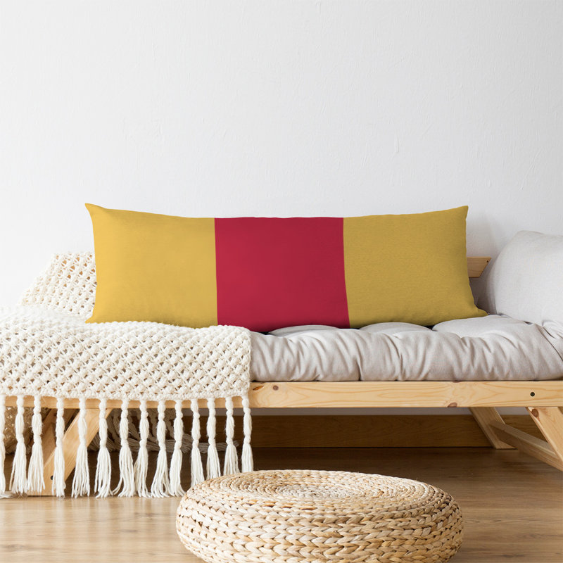 Polyester Medium Pillow, Yellow/Red/Yellow, Abrams 