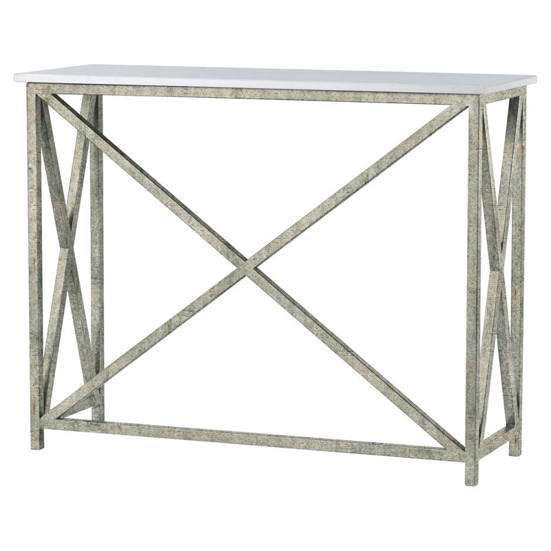 Console Medallion, Haute mer, Travertin léger, H 34 po x l 45 po x P 15 po