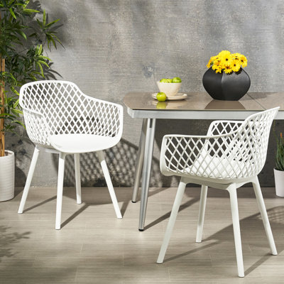 Chaise coquelicot d'extérieur blanche - résistante aux intempéries
