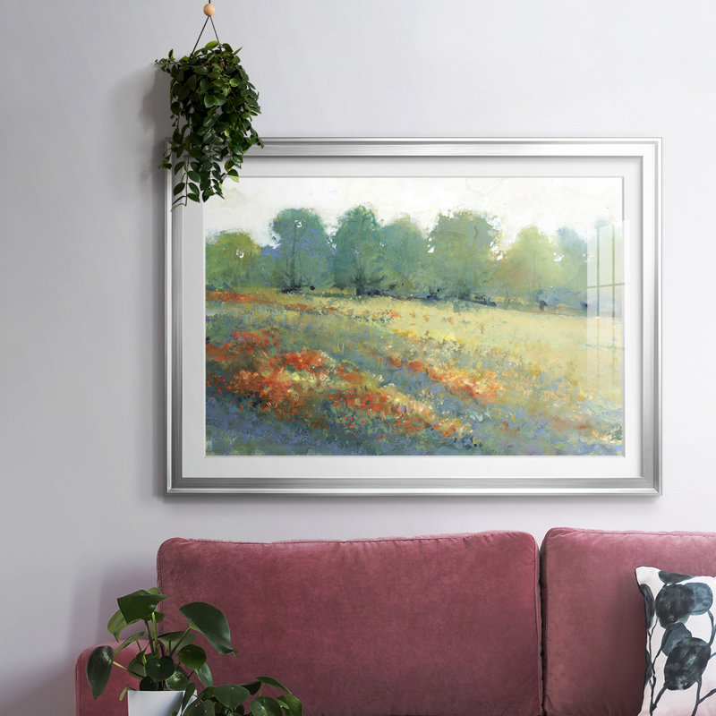 "Les Terres Rurales I", impression sur papier, H 30 po x l 44 po x P 1,5 po, Argent