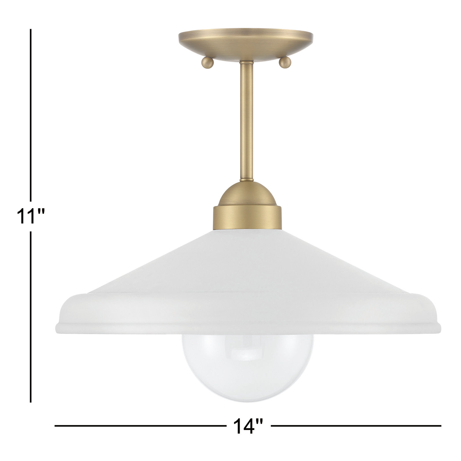 Delilah Semi Flush Mount, White