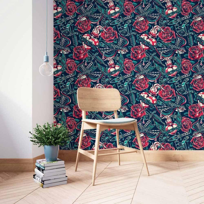 Rouleau de papier peint adhésif L 126 po x l 24 po, Multicolore