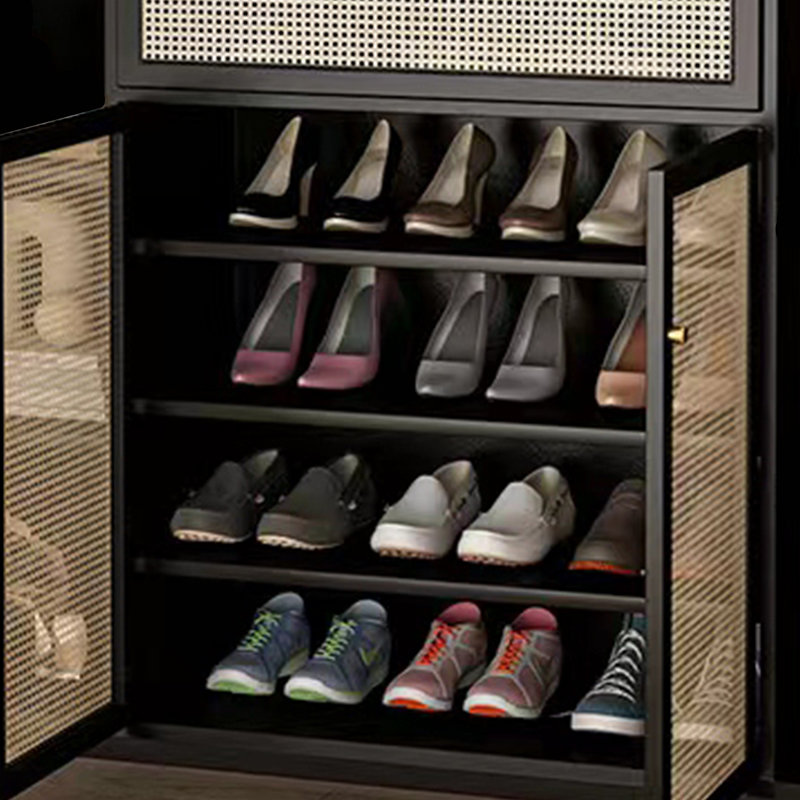 16 Pair Shoe Storage Cabinet, Black