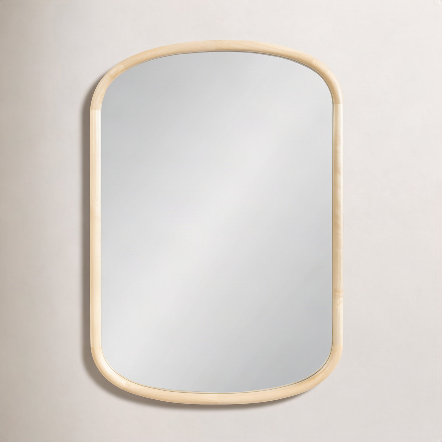Brayton Wood Oval Mirror, Natural, Vertical
