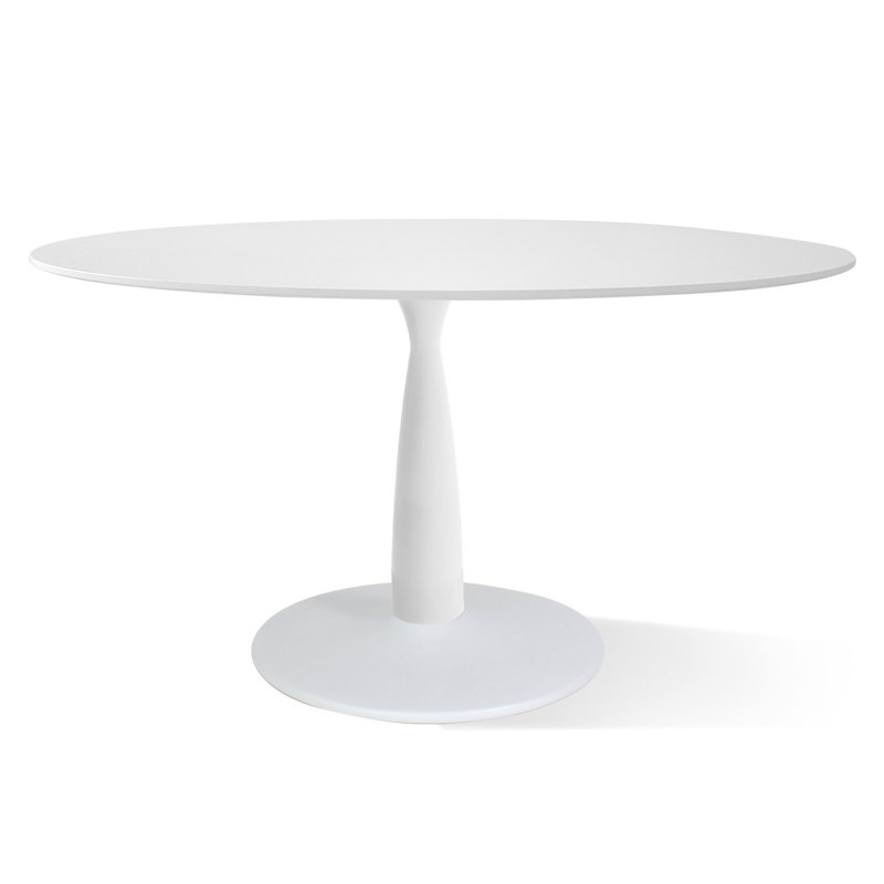 Bernabeu 59 Inch Oval Dining Table, White