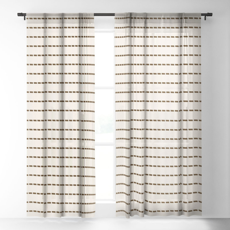 Ensemble de rideau de fenêtre 2 pièces Summer Sun Home Art Dashed Lines, L 50 po x L 120 po