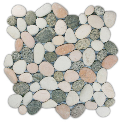 Sumatra Sea Mixed Island Natural Stone Mosaic Tile 12" x 12" Mesh Backed Random - CNKT1161