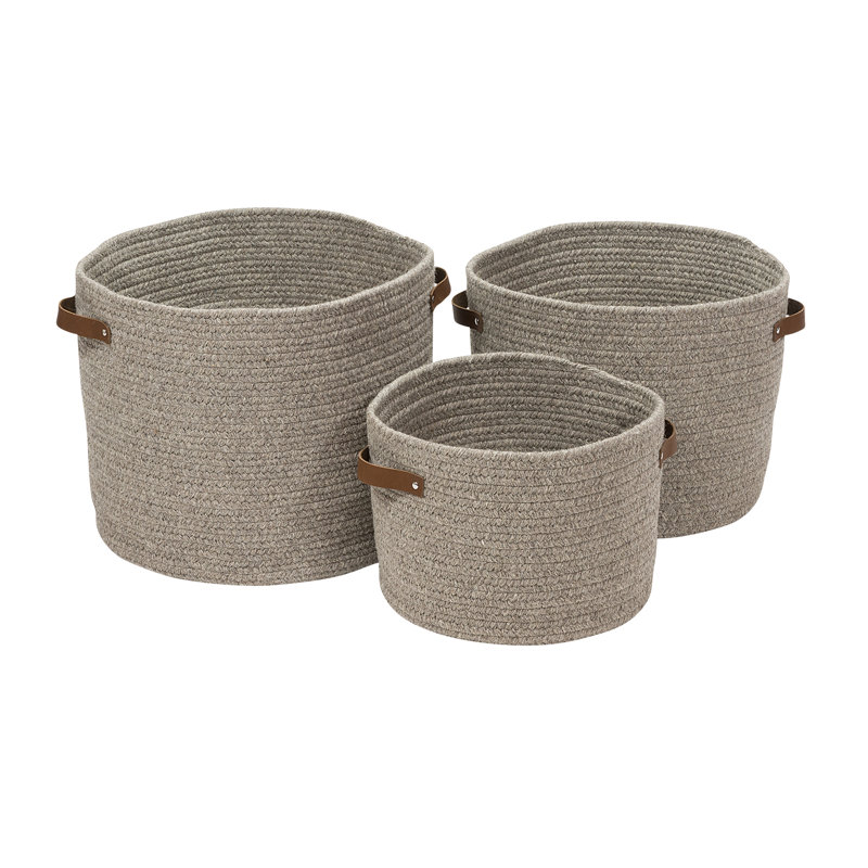 Panier en laine Monaco, H 10 po x l 14 po x P 14 po, Gris