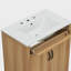 Meuble-lavabo de 30 po avec cadre en bois massif, 2 portes à fermeture douce, 1 tiroir rabattable, tablette réglable, armoire de rangement moderne