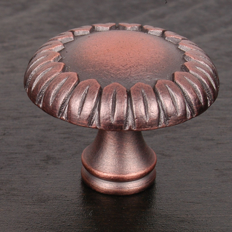 CK Series 1 1/2" Diameter Mushroom Knob, Large, Distressed Copper