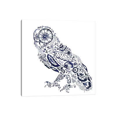 Folk Floral Owl by Jacqueline Maldonado - Print on Canvas