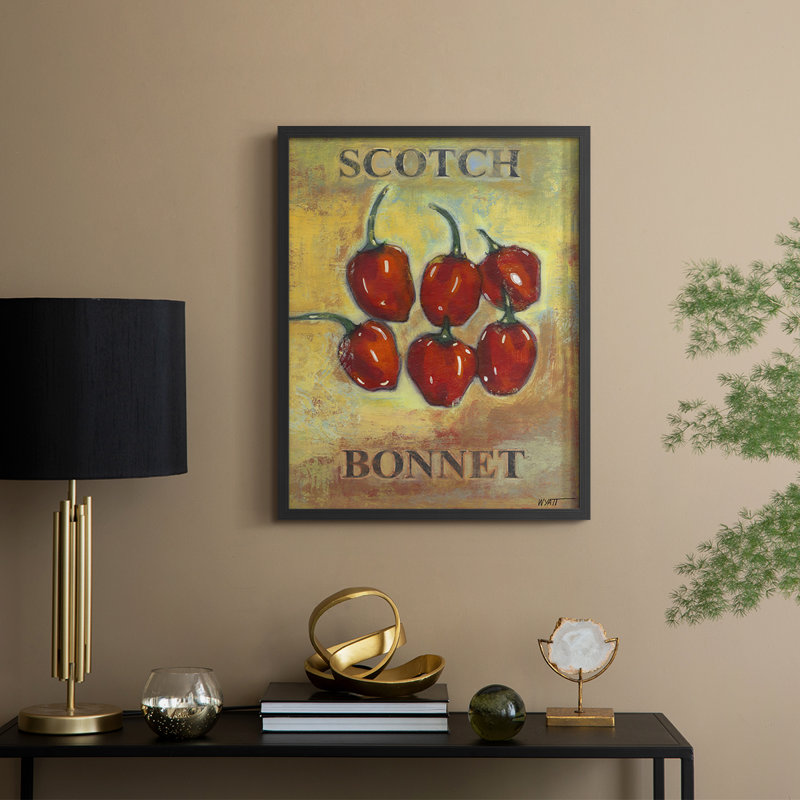 Scotch Bonnet Framed Print - Solid Wood, Black, 11" H x 9" W