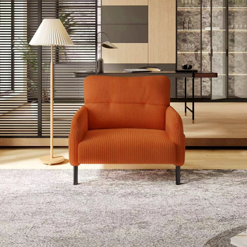 Fauteuil rembourré, fauteuil d'appoint pour le salon et la chambre à coucher, Orange