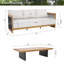 Ensemble de conversation en aluminium avec canapé, table basse et coussins Sereno-1742077694