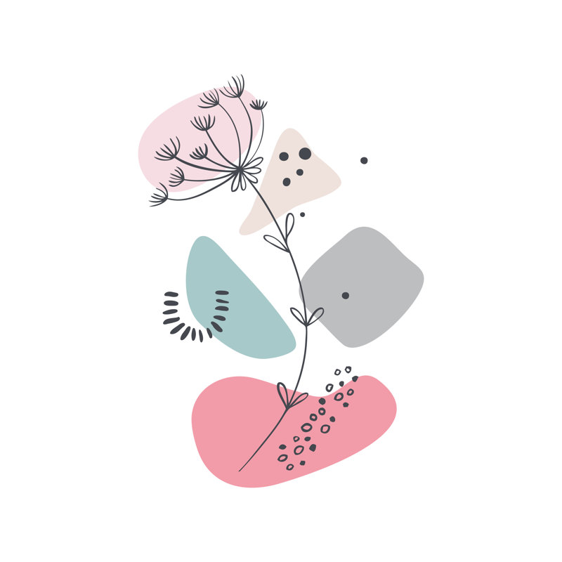 Ritchey Floral Vector Design - Wrapped Canvas Print, 30cm H x 30cm W x 3.8cm D