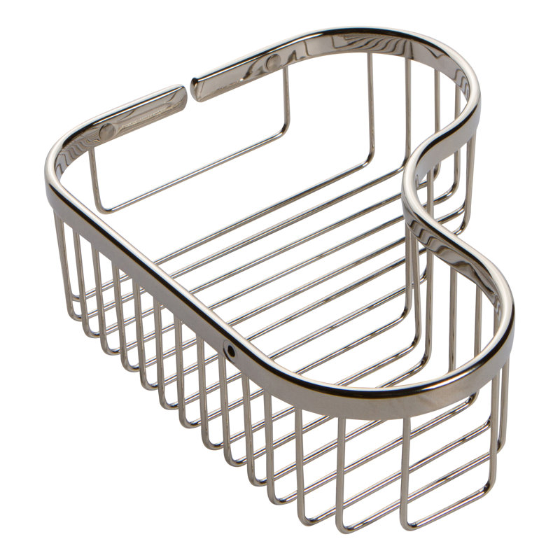 Splashables 9-3/4" Corner Shower Basket, Polished Nickel