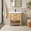 Meuble-lavabo simple autoportant 30 po avec plateau en céramique Barron-963735787