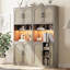 Armoire de rangement pour garde-manger de 71 po de hauteur avec tablette à micro-ondes et lumière DEL, armoire de rangement avec porte et tablette