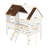 Low Loft Wood House Bed With Two Side Windows  (White+Brown)(OLD SKU: LP000037AAD)-286058830