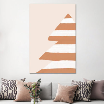 Stripey Xmas Tree - Wrapped Canvas Print