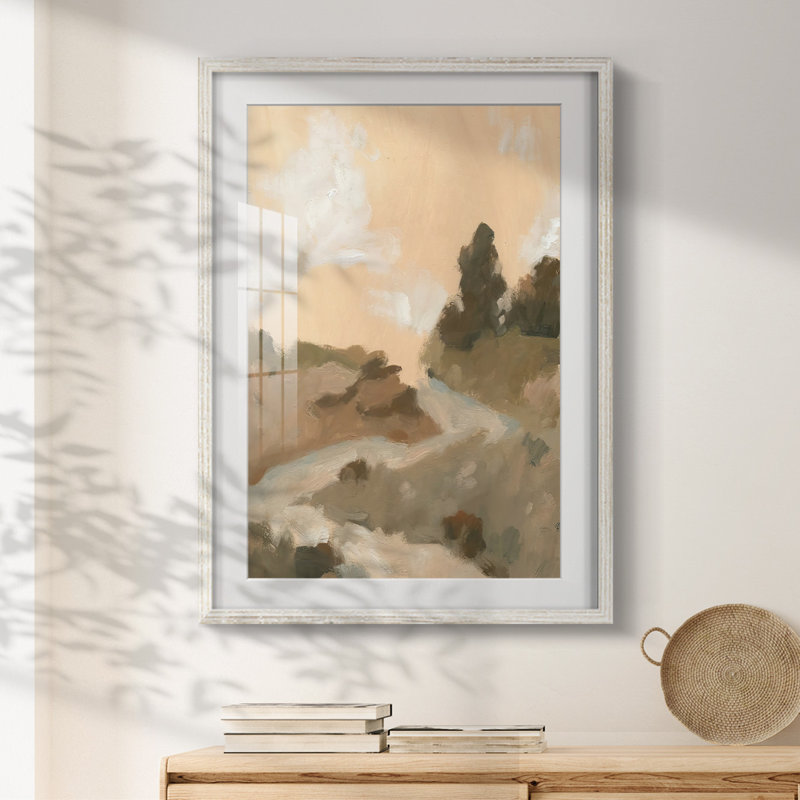 Hillside Walking Path I -Framed Print, 28.5" H x 20.5" W, White