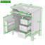 Meuble-lavabo autoportant avec lavabo en céramique, quatre tiroirs à fermeture en douceur et support de rangement pour porte
