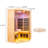 Two Persons Large Glass Front Deluxe Transparent Version Hemlock Far Infrared Corner Sauna Room