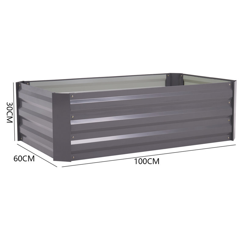 Metal Planter Box, 30cm H x 100cm W x 60cm D