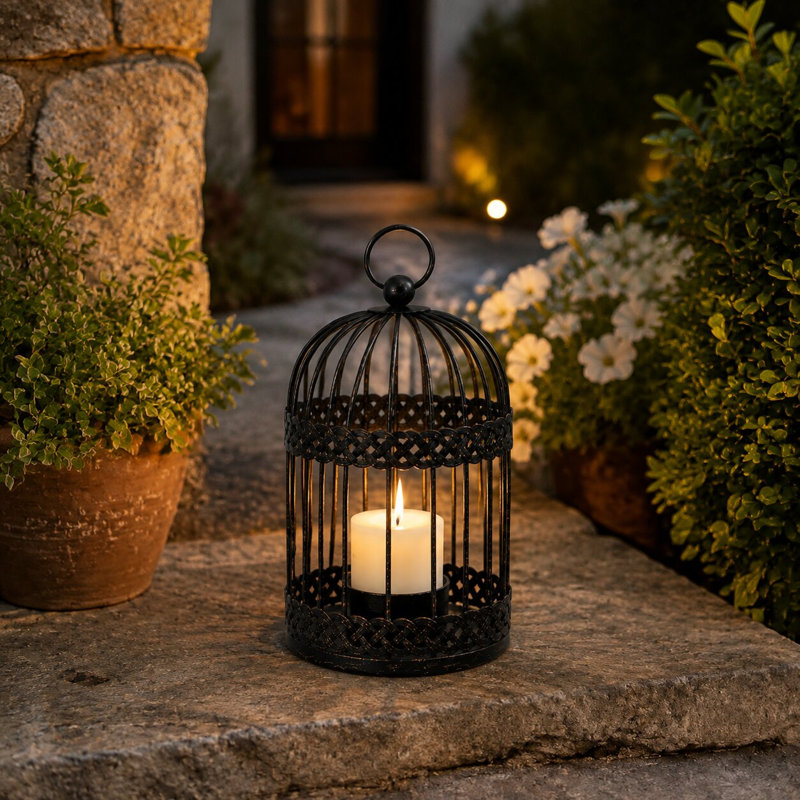 Lanterne suspendue 11,42 "rustique décorative pour patio, jardin, Bronze