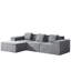 Canapé modulaire en velours côtelé convertible Cozyform avec repose-pieds et coussins, canapé-lit modulaire en forme de L, nuage désossé confortable pour le salon