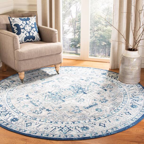 Langley Street Evart Handmade Polypropylene Blend Navy/Light Gray Rug ...