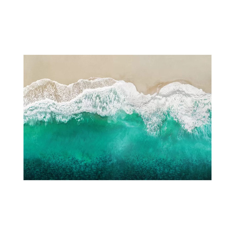 Teal Ocean Waves From Above I by Maggie Olsen - Wrapped Canvas Print, 20.32 cm H x 30.48 cm W