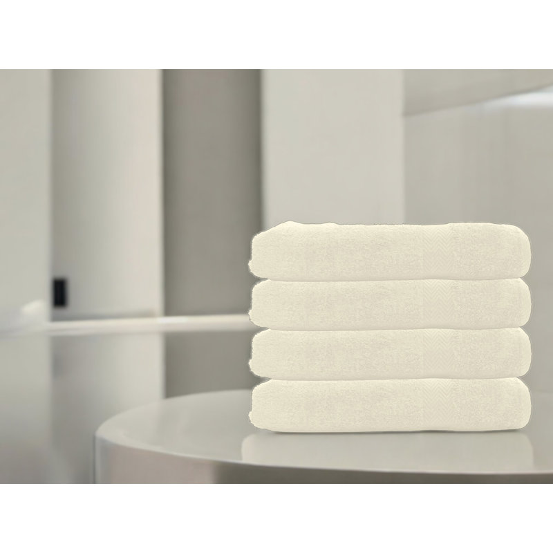 Summit 4 Piece Bath Towel Set, 100% Cotton, Ivory