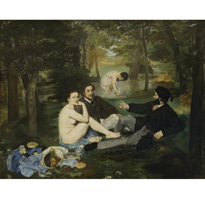 «Luncheon on the Grass» par Édouard Manet - Toile tendue avec châssis, H 18 po x l 14 po