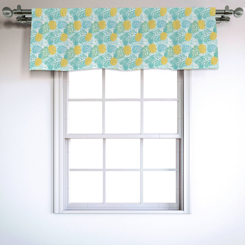 Sateen Floral Ruffled Window Valance