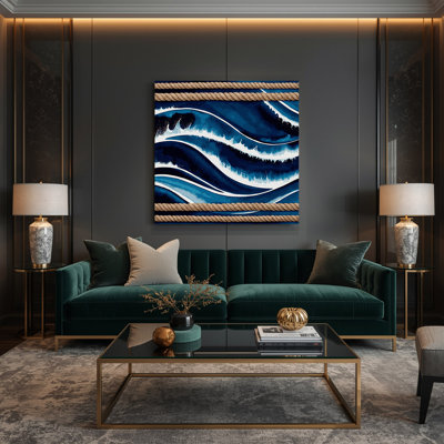 Art nautique sur toile bleu