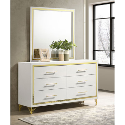 Commode 6 tiroirs avec miroir Malcolm