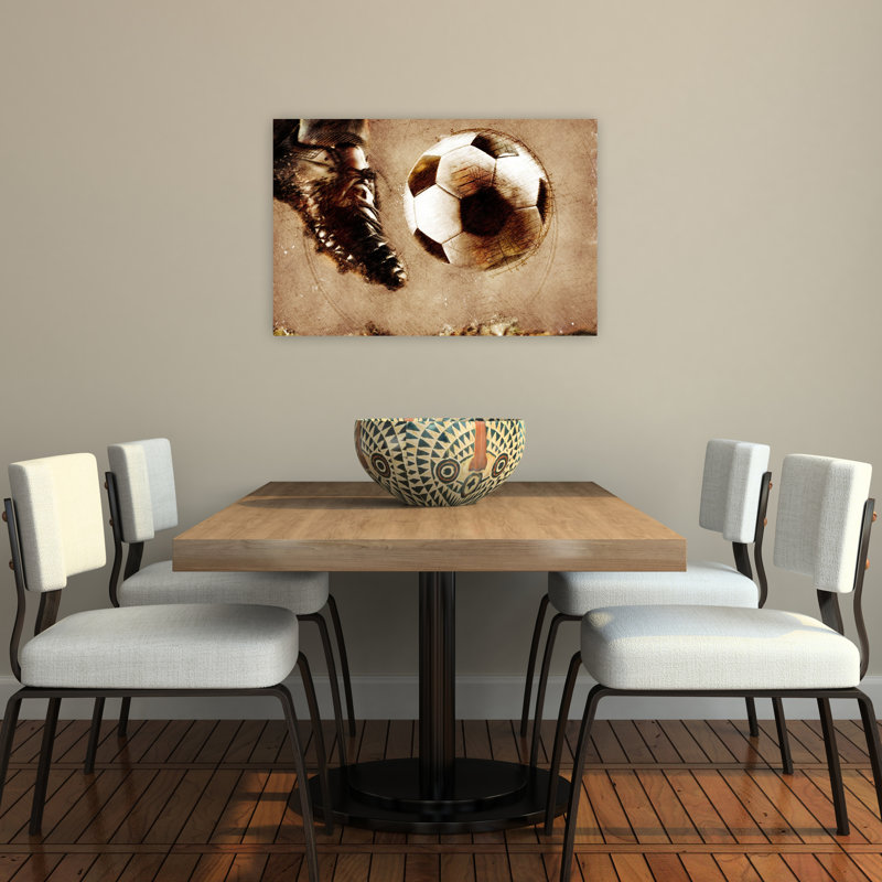 Dynamic Soccer Kick Contemporary Wall Art Print, 60.96cm H x 91.44cm W