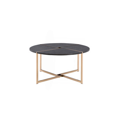 Table basse à finition noire et champagne