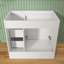 Meuble-lavabo blanc de 36 po seulement, base de meuble-lavabo autoportant Shaker, armoire de rangement à fermeture en douceur, prêt à assembler RTA, poignées en nickel brossé