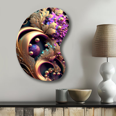 Alna - Floral Boom Shape - Assymterical Metal Wall Art
