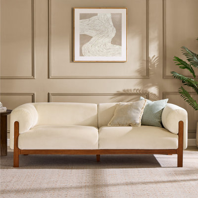 Upholstered Velvet Loveseat Sofa with Solid Wood Frame for Living Room