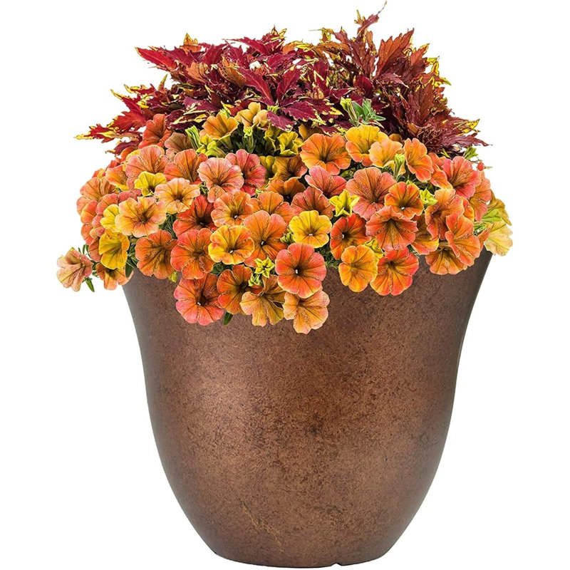 Ayaah Pot Planter, Copper, 10.5" H x 13" W x 13" D