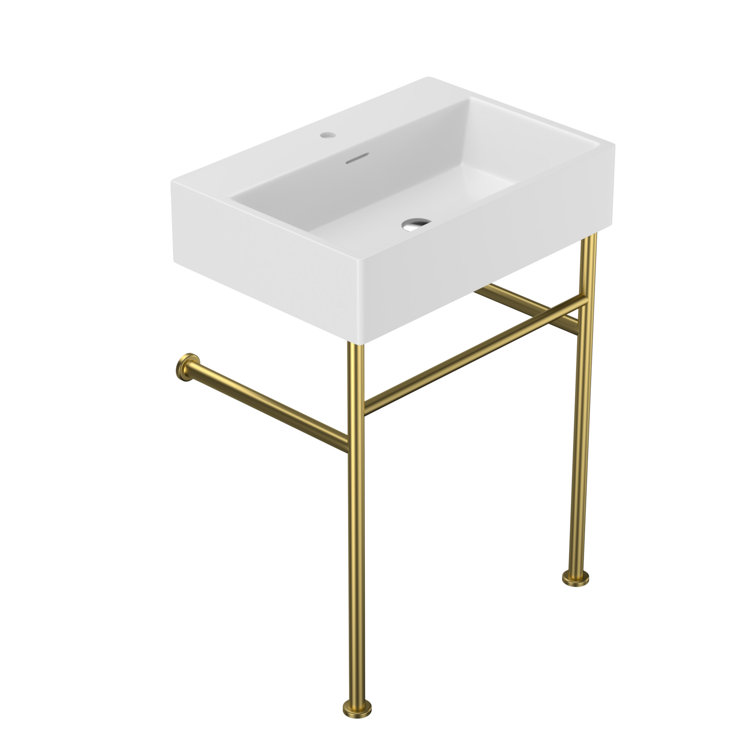 Kichae 16.5'' Ceramic Rectangular Bathroom Sink with Overflow