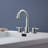 Widespread Bathroom Sink Faucet Chrome 2 Handle 8 Inch 3 Hole 360°Swivel Spout Vanity Sink With Pop Up Drain Assembly-118610645