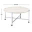 Table basse ronde avec placage en papier de chêne blanc et pieds en métal, 36 po de hauteur, 18 po, pour exposer des petits objets de collection