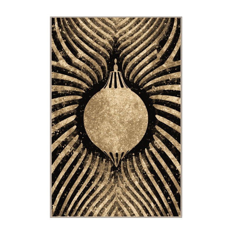 Machine Washable Wyndmoor Christmas Modern & Contemporary Abstract Rug in Beige – Beige Binding, 7x10