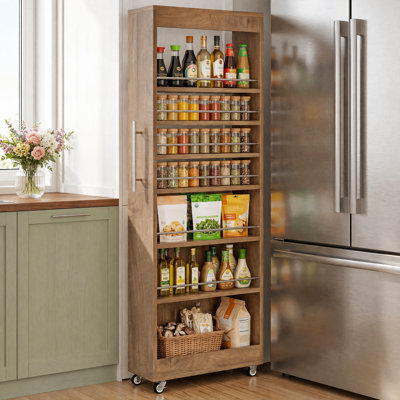73" Tall Rolling Storage Cart, 7-Tier Shelving Rack Unit