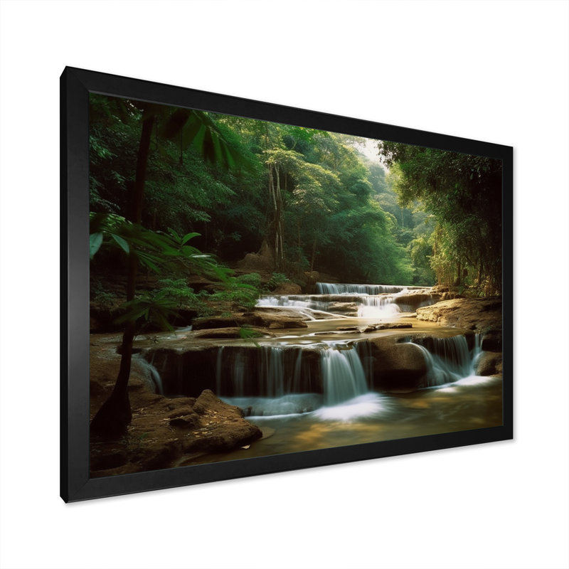 Chute d'eau en Thaïlande II - impression, Cadre photo noir, H 12 po x l 20 po x P 1 po